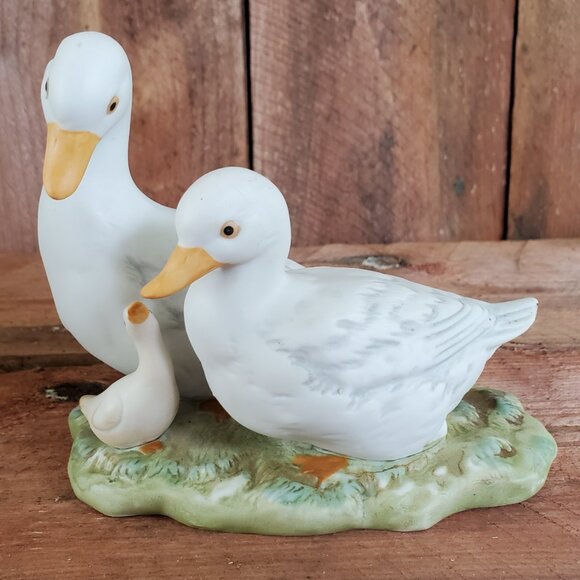 Vintage Homco Country Duck Family Figurine #1425 Bisque Porcelain Retired - Picture 2 of 10